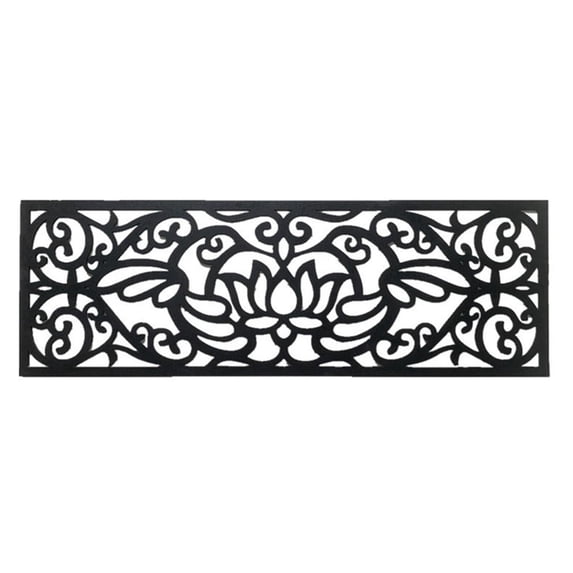Non-Slip Step Mats,Rubber Stair Mats,Outdoor Rubber Stair Treads,Solves Slippery Step Issue, Ornate Scroll Design for Porch & Patio Stairs