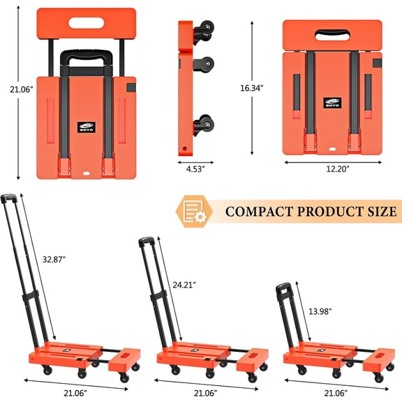 Non-Slip Step Stool for Elderly, Indoor/Outdoor Non-Slip Step Platform Assistive Devices for Adults and Elderly+500lbs Folding Hand TruckHeavy Duty Collapsible Cart