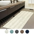 thumbnail image 1 of PrimeBeau Chenille Non-Skid Absorbent Ivory Striped Plush Microfiber Bath Rug, 47" x 17" inches, 1 of 9