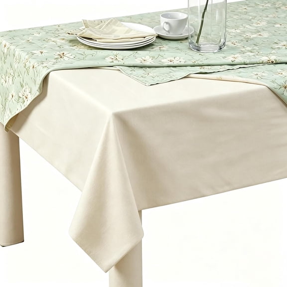 Non Slip Table Protector Pad with Flannel Backing, Waterproof Heavy-Duty Vinyl Table Padding Under Tablecloth, Superior Protection from Spills, Scratches & Heat, Ivory, 54 x 108 Inch, Rectangular
