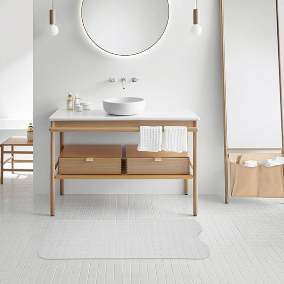 Non-Slip Thermal Plastic Rubber Bath Mat for Tub and Bathroom, Transparent, Large Size