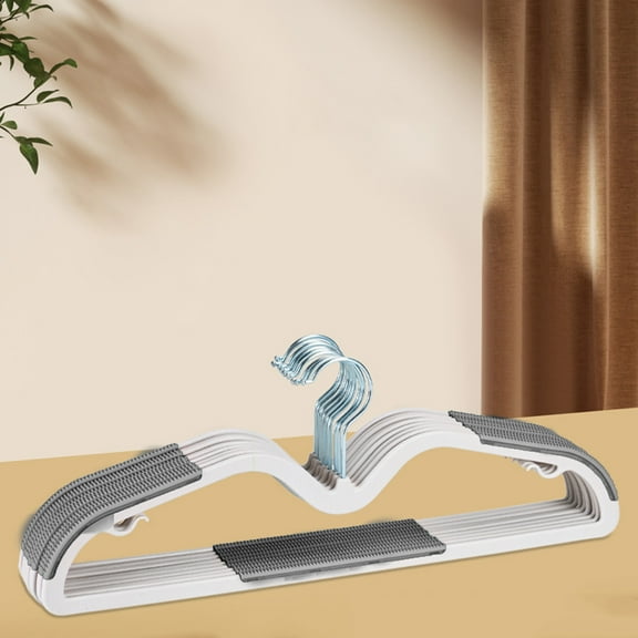 Non-Slip Thickened Clothes Hanger with Steel Core, Space Saving Wardrobe Hanger for Wet and Dry Garments, 16.5 Inch Rotating Hook Plastic Hanger, Shoulder-Friendly Universal Coat Rack