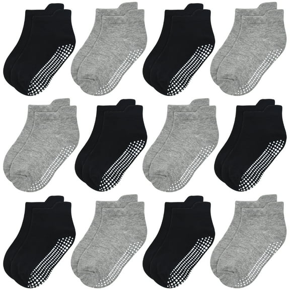 Non Slip Toddler Socks 12 Pairs Baby Socks Toddler Grip Socks Anti Skid Socks for 6 Months-7 Years Boys