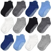 TPHON Non Slip Toddler Socks 12 Pairs Baby Socks Toddler Grip Socks Anti Skid Socks for 6 Months-7 Years Boys
