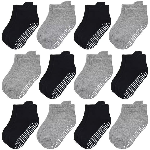Non Slip Toddler Socks 12 Pairs Baby Socks Toddler Grip Socks Anti Skid Socks for 6 Months-7 Years Boys