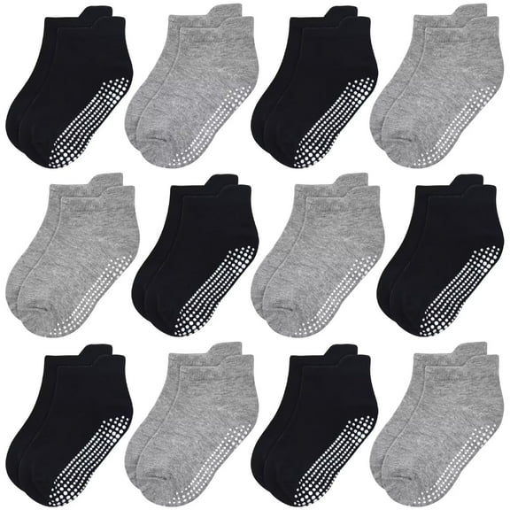 Non Slip Toddler Socks 12 Pairs Baby Socks Toddler Grip Socks Anti Skid Socks for 6 Months-7 Years Boys