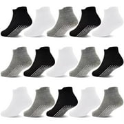 TPHON Non Slip Toddler Socks 15 Pairs Anti Skid Toddler Ankle Socks Non Skid Low Cut Socks for 1-7 Years Boys Girls