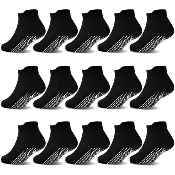 Non Slip Toddler Socks 15 Pairs Anti Skid Toddler Ankle Socks Non Skid Low Cut Socks for 1-7 Years Boys Girls