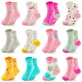 thumbnail image 1 of Non Slip Toddler Socks Girls Cartoon Crew Non-Slip Socks With Grips for Baby 1-7 Years Kids, 1 of 5