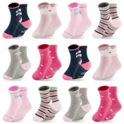 Non Slip Toddler Socks Girls Cartoon Crew Non-Slip Socks With Grips for Baby 1-7 Years Kids
