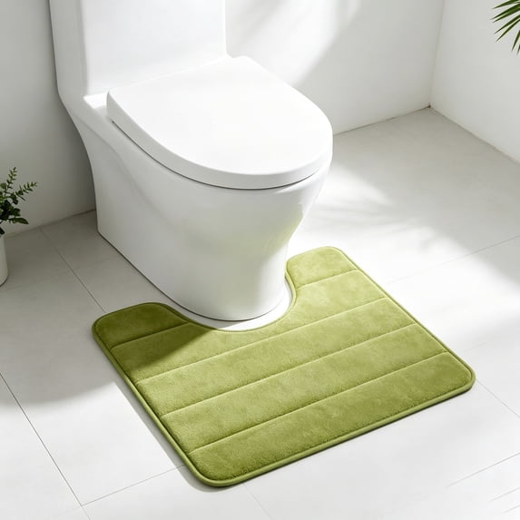 Non Toilet Floor Mat 16x20,Bath Rug Around Toilet Base,U Shaped Bathroom Floormat,Memory Foam Toilet Floor Rug,Machine Washable
