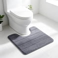 thumbnail image 1 of Non Toilet Floor Mat 16x20,Bath Rug Around Toilet Base,U Shaped Bathroom Floormat,Memory Foam Toilet Floor Rug,Machine Washable, 1 of 6