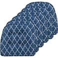 thumbnail image 1 of Non-Slip Tufted Chair Cushions for Dining Room, Kitchen and Office Use, U-Shaped Skid-Proof Seat Pad, 15x16 Inches, 6 Pack, Geo Blue, 1 of 4