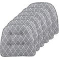 thumbnail image 1 of Non-Slip Tufted Chair Cushions for Dining Room, Kitchen and Office Use, U-Shaped Skid-Proof Seat Pad, 15x16 Inches, 6 Pack, Geo Gray, 1 of 6