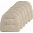 thumbnail image 1 of Non-Slip Tufted Chair Cushions for Dining Room, Kitchen and Office Use, U-Shaped Skid-Proof Seat Pad, 15x16 Inches, 6 Pack, Stone, 1 of 6