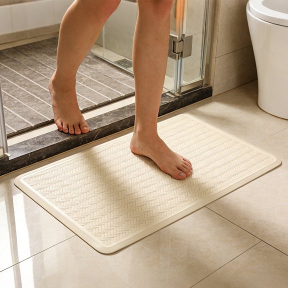 Non-Slip Upcycled Natural Rubber Bath Mat - Extra Large with 299 Suction Cups - Safe and Eco-Friendly for All Ages - Bathtub Accessory, Light Beige Shade Shade, 40x70cm