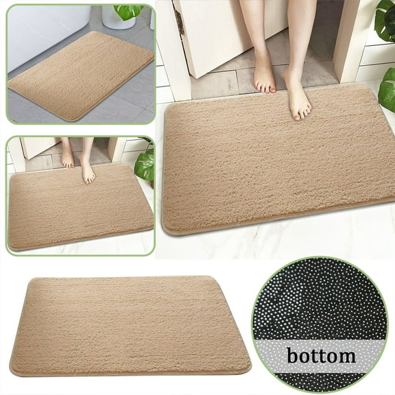 Non Washable Bathroom Rug, Ultra Soft Instant Absorbent Quick Drying Plush Bath Mat for Bathroom Shower Sink Bathtub Floor(Bronze,40x60 cm / 16x24 in)