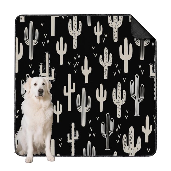 Non-Slip Washable Dog Pads with Decorative Leaf Graphics, Large Reusable Mat for Housebreaking Puppies and Adult Pets (Plant patterns, 72"x72")