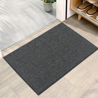 Non-Slip Washable Doormats 20" x 32", Dirt Trapper Entryway Rug, Dirt Resistant and Absorbent Welcome Mat, Low Profile Floor Mats for Front Back Door, Charcoal