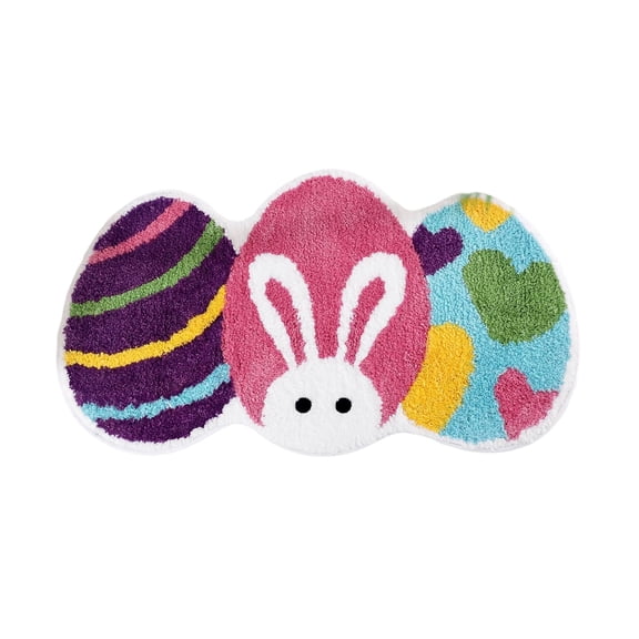 Non Slip Washable Floor Mat Soft Absorbent Doormat Entryway Rug Indoor Door Mat Outdoor Doormat Area Rug Durable Low Profile Modern Easter Bunny Design