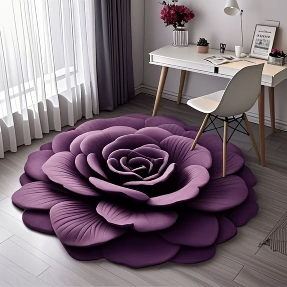 Non-Slip Washable Floor Mat Soft Absorbent Doormat Entryway Rug Indoor Door Mat Outdoor Doormat Durable Low-Profile Modern Area Rug with 3D Rose Pattern