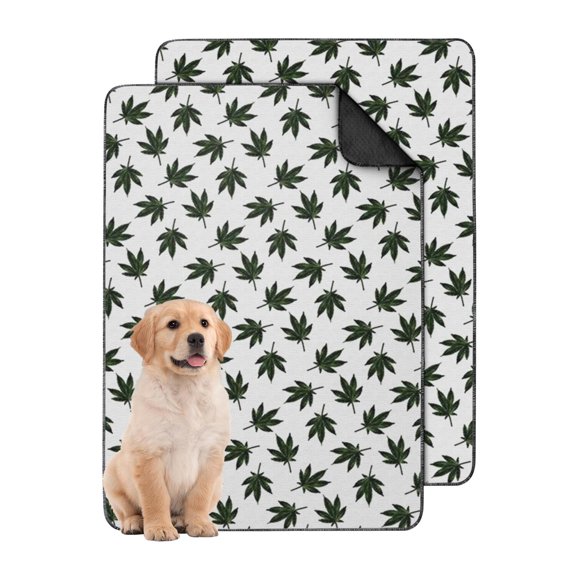 Non-Slip Washable Pee Pads for Pet Homes, Decorative Housebreaking Aid for Crate and Living Areas (Plant patterns, 24" x35")
