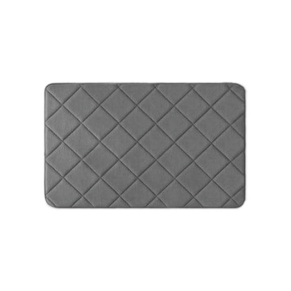 Non Slip Water Absorbent Bath Mat, Quilted Diamond Grid Flocked Bathroom Rug, Quick Dry Versatile Floor Mat for Shower Kitchen and Indoor Space 23.6x15.7in