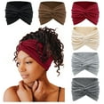 thumbnail image 1 of Non-Slip Wide Headbands for Women 6-Pack - Stretchy Twisted Knot Hairbands, 7-9 Inch Extra Wide Boho Hair Accessories for Workout, Yoga & Daily Wear, 1 of 6