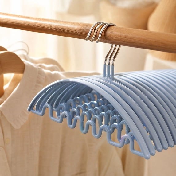 Non Slip Wide Shoulder Clothes Hangers, Thick Plastic Garment Organizer With Mark Free Grip Design, Sturdy Wardrobe Hangers for Shirts Coats Sweaters Dresses Wet and Dry Clothing Storage