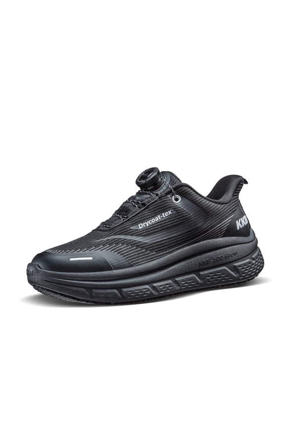 Non Slip Work Hiking Shoes for Men, Rotatory Fast Dial Closure Chef Sneakers, All-Day Comfort Cushioned Insole