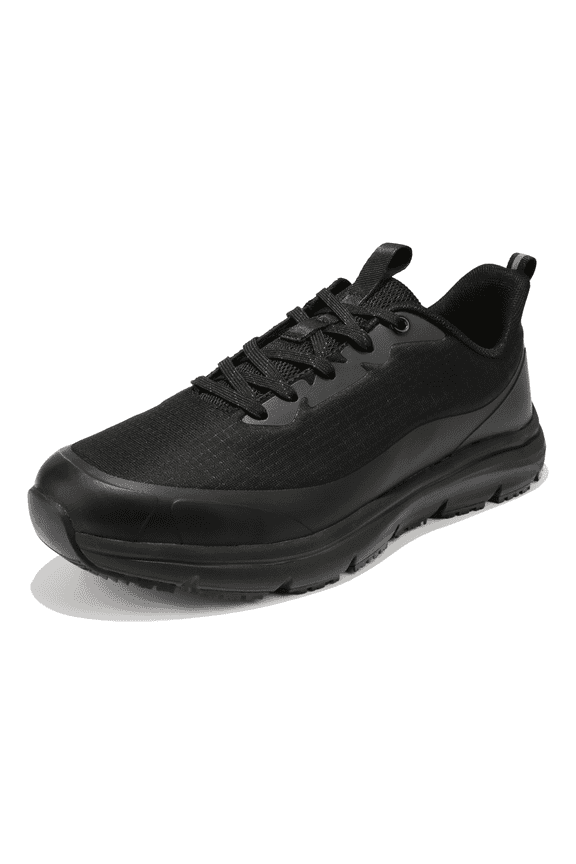 Skid-Resistant Safety Shoes, Chef Shoes, Lightweight Wide Casual Work Shoes for Kitchens, Non-Performance Sneakers, Flat Heel, Round Toe, Black, 10.5US