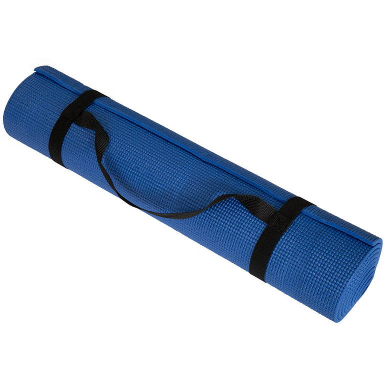 Non Slip Yoga Mat- Double Sided Comfort Foam, Durable Exercise Mat For  Fitness, Pilates and Workout With Carrying Strap By Wakeman Fitness (Blue)  