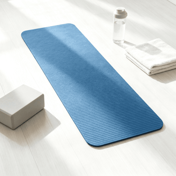 Non Slip Yoga Mat with Ridged Surface Thick Shock Absorbing Workout Mat for Pilates Stretching Fitness Home Gym 23.62"L x 9.84"W