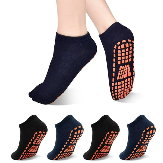 Non Slip Yoga Socks 4 Paris Pilates Grip Socks for Women Grip Ankle Socks for Yoga, Pilates, Ballet, Hospital, Home Size 6-11