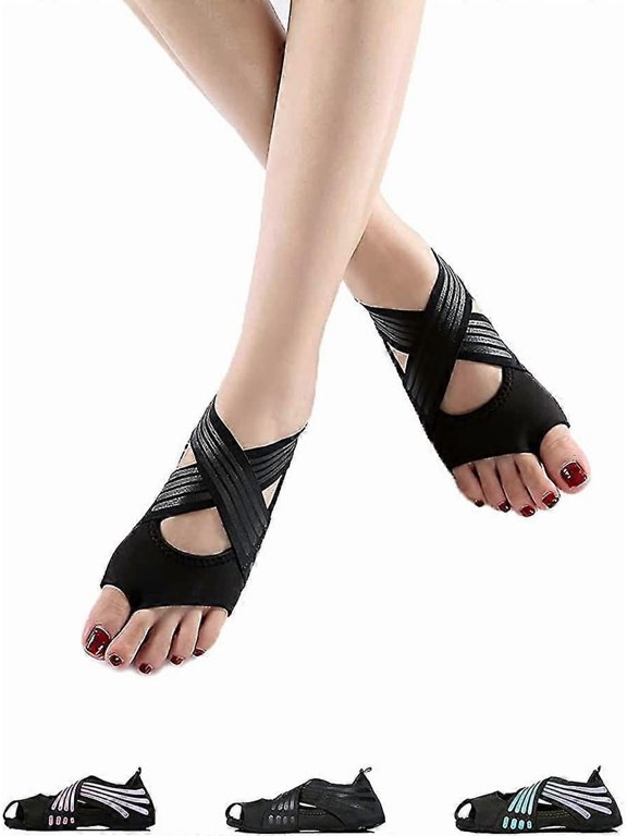 Non Slip Yoga Socks With Grip, Toeless Anti-skid Pilates, Barre, Ballet, Workout Socks Shoes Yoga Shoes - L (size 39/40)