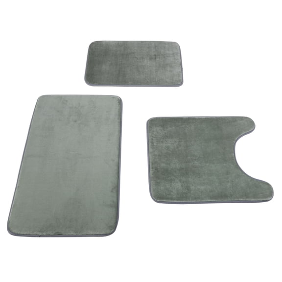 Non-Slip and Super Soft Bathroom Rug Set, Machine Washable Bath Carpet Velvet Memory Foam Bath Mat Sets of 3 Piece