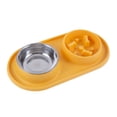 thumbnail image 1 of Cat & Dog Bowl Set with Non spill Feature Removable Slow Feeder Stainless Steel Bowl Water and Food Organizer Non Silicone Mat for Indoor Use, 1 of 4