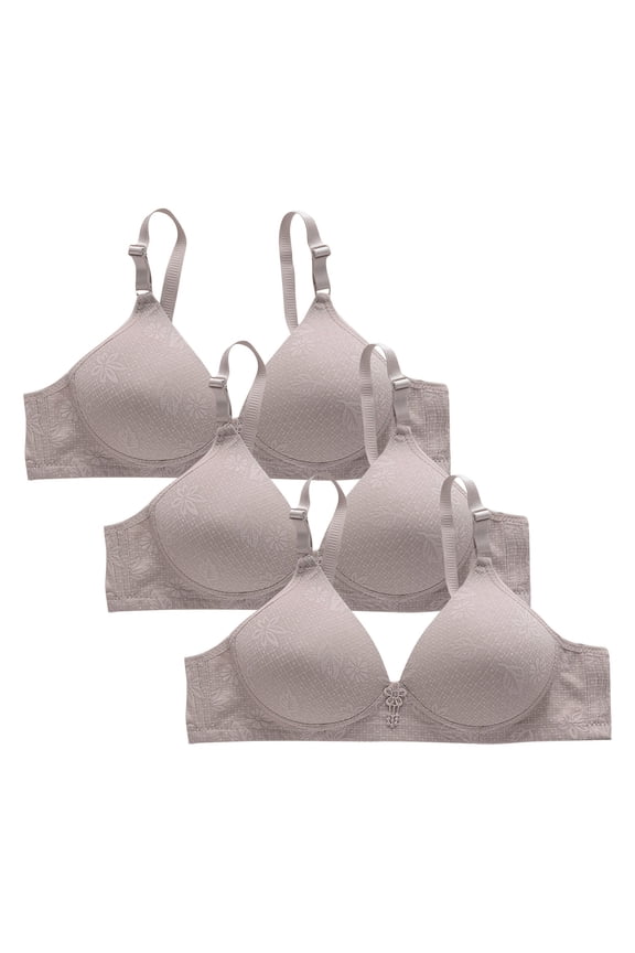 Non Steel Ring Bra Women's Breathable Everyday Underwear Gathered Comfort Fit Adjustable Closure for Daily Wear #Gray,L