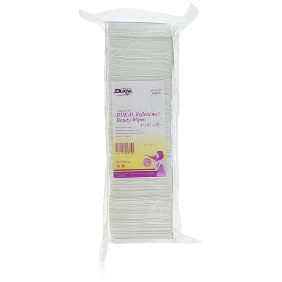 Non-Sterile - DUKAL Reflections Beauty Wipes - Latex Free (4-Ply) (4" x 4") - 200 count