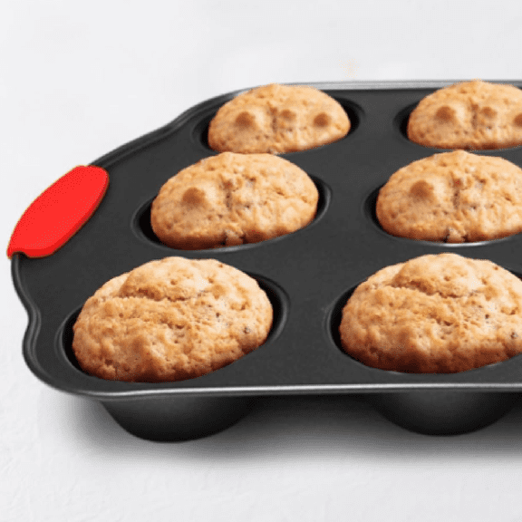 Non-Stick 8-Piece Baking Pan Set, BPA-Free Carbon Steel Bakeware Set with Silicone Handles, Stackable Kitchen Oven Set, Cookie Sheet, Baking Tray, Baking Sheet Set