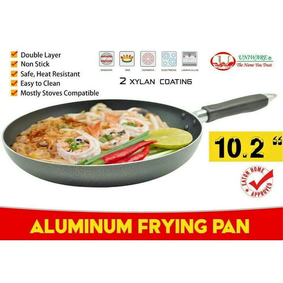 Non Stick Aluminum Frying Pan  Sturdy, 8"/8.7"/9.5"/10.2"/11"/12"/12.5", Black