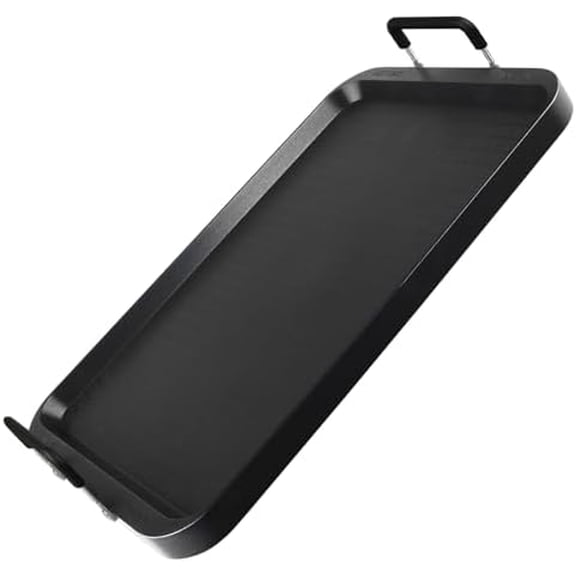 Non-Stick Aluminum Stove Top Flat Griddle, Warp-Resistant Double Burner Griddle Pan for Glass and Gas Stove, Great for Breakfast and Camping Indoor or Outdoor Size 17" x 10.5"