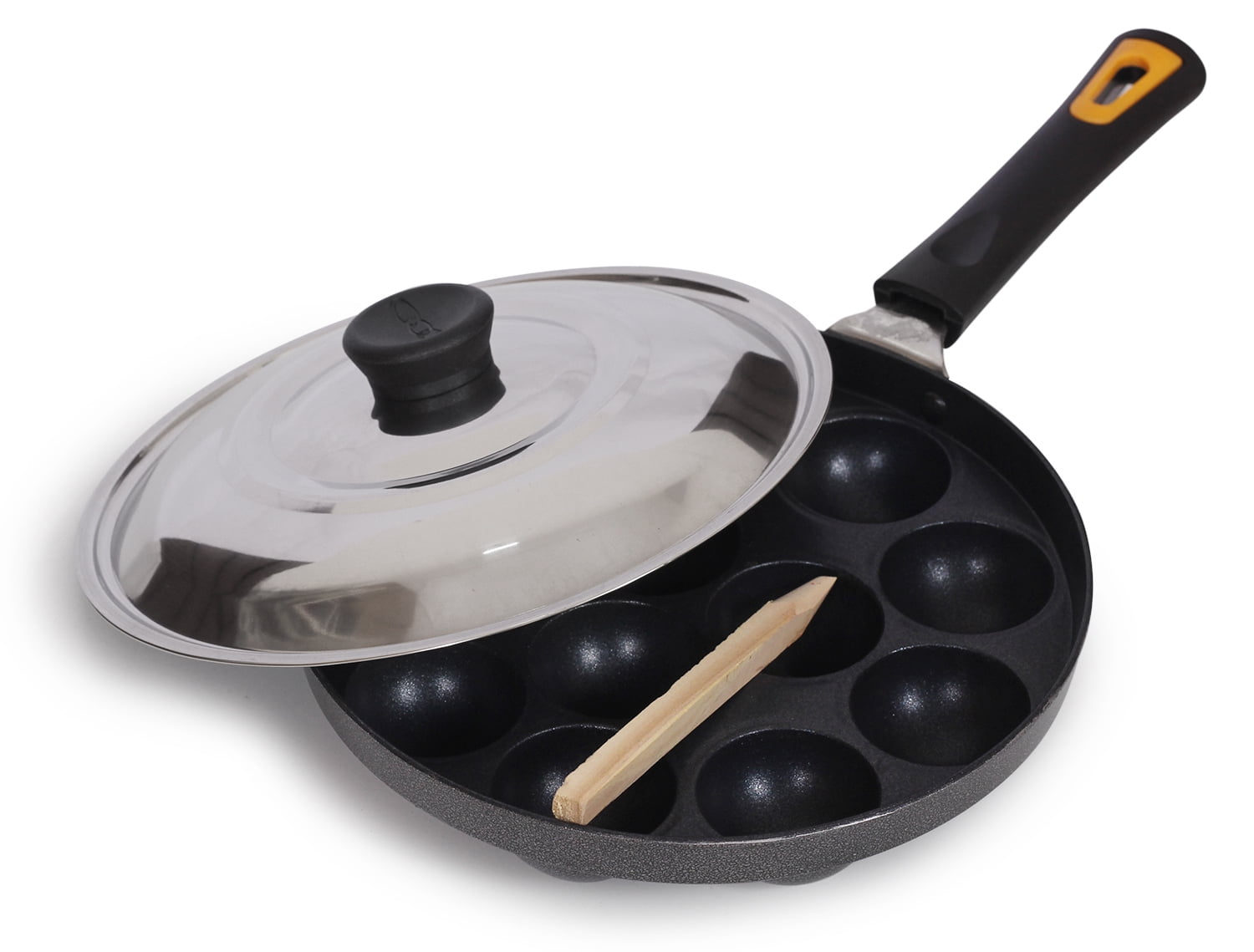 Non-Stick Appam Patra Maker Paniyaram Pan 12 Pits With Non-Stick Appam Patra Maker Paniyaram Pan 12 Pits With