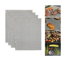 Non-Stick BBQ Grill Mesh Net for Burgers Sausages Fish & Seafood | 4-Pack Rectangle Cooking Grids for Easy Grilling & Cleanup