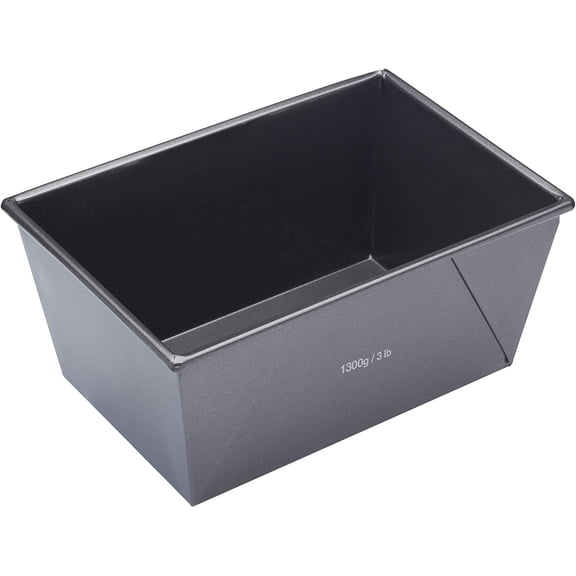 Non-Stick Box-Sided 3 lb Loaf Tin, one size, silver