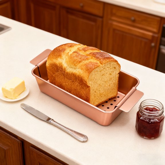 Non-Stick Bread Loaf Pan with Perforated Insert, Carbon Steel Baking Pan for Oven, 9.84 Inch Rectangular Toast Pan for Homemade Bread, Meatloaf