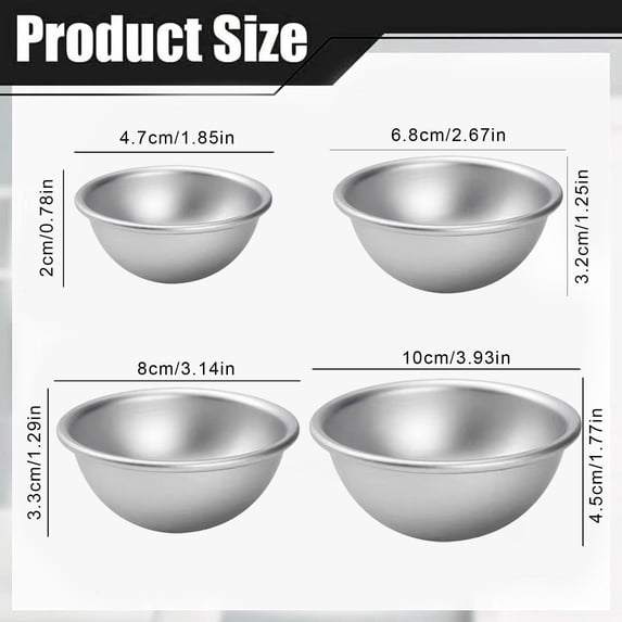 Non-Stick Cake Mold - 4 Size Adjustable Round Cake Baking Pan Set - Carbon Steel Bakeware for Homemade Cakes Bread - Oven Safe Baking Tool