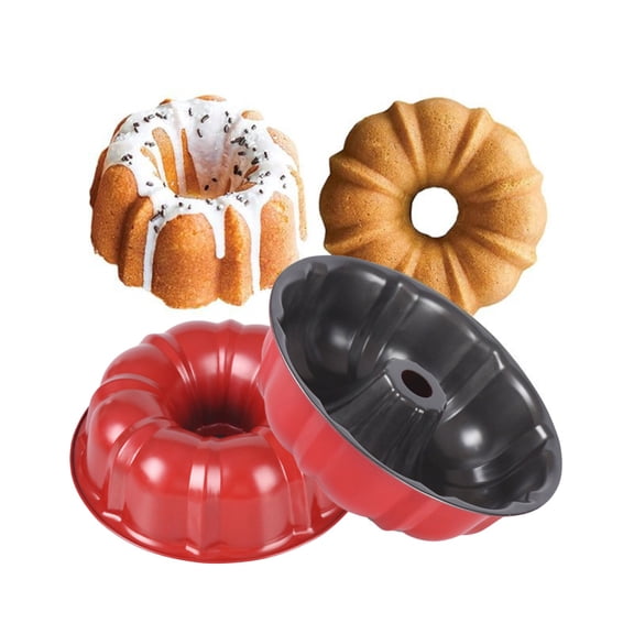 Non-Stick Cake Mold 9.5 Inch Round Carbon Steel Fluted Tube Pan for Pound Cakes Baking Mold for Jello Gelatin Chocolate Pudding Heavy Duty Bakeware with Classic Shape