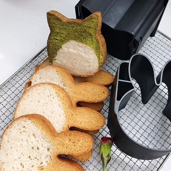Non-Stick Cat Shaped Loaf Pan - Aluminum Bread Mold for Home Baking