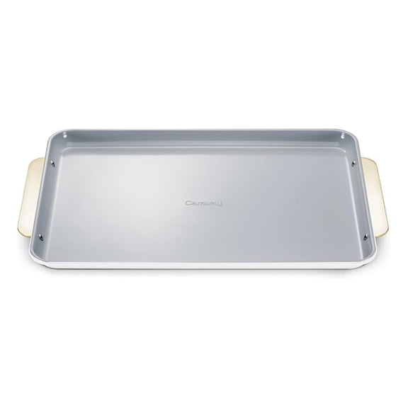 Non-Stick Ceramic Baking Sheet - Naturally Slick Ceramic Coating - Non-Toxic, & Free - Perfect for Baking, Roasting, and More - Large (18" x 13") - White